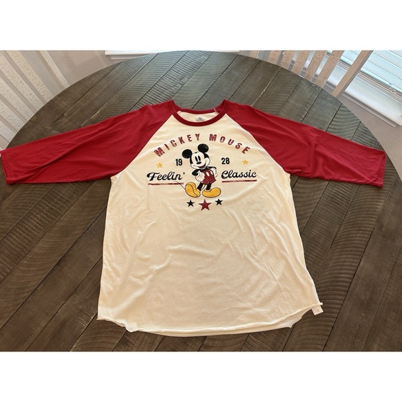 Disney Mickey Mouse 3/4 Sleeve Baseball Style Shirt Men's Size 2xl - Picture 1 of 7